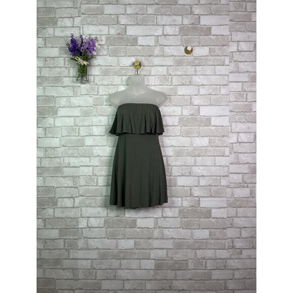 One Clothing Strapless Olive Green Soft Dress - Picture 1 of 9